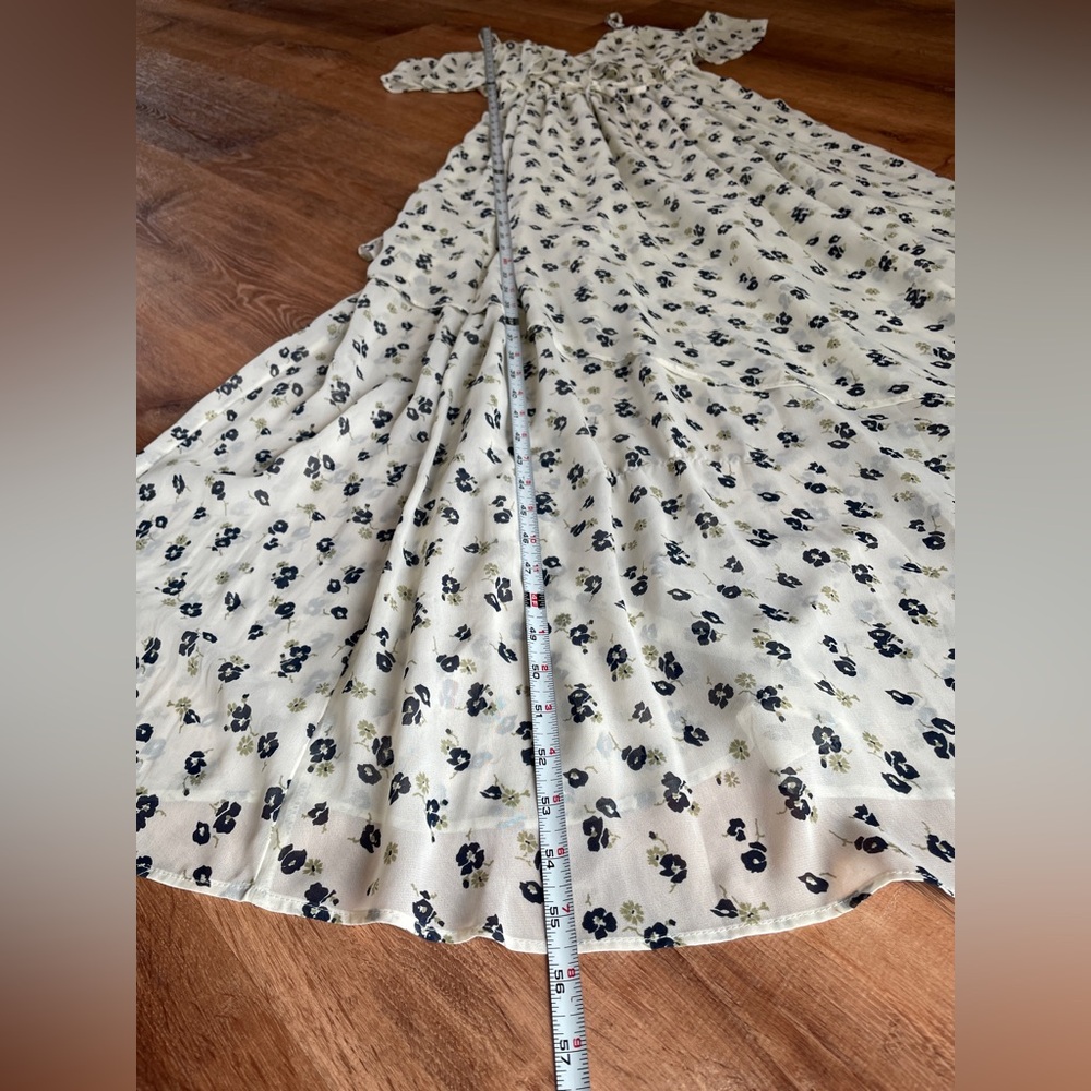 Abercrombie & Fitch Womens Floral Maxi Dress XS Flutter Sleeve Garden Party A+F - Picture 5 of 8